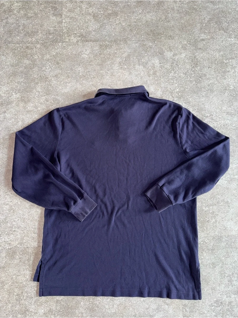 Polo Ralph Lauren Men’s L Solid Navy Long Sleeve Cotton Polo Embroidered Logo